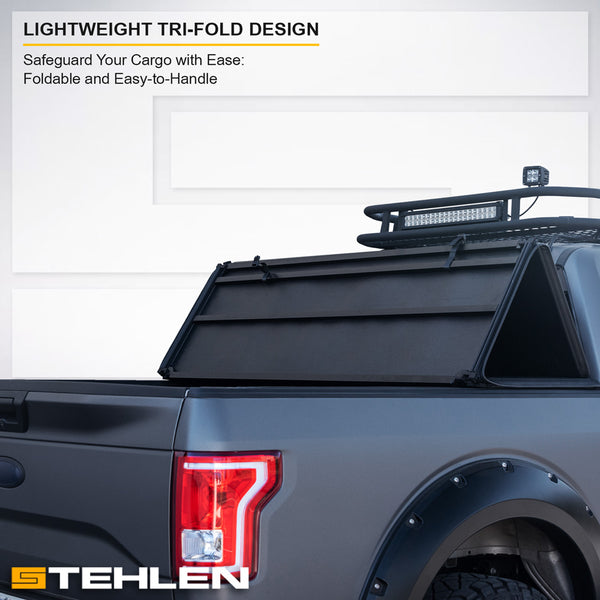 Stehlen 733469491224 Lightweight Hard TriFold Tonneau Cover with Truc Stehlen Automotive